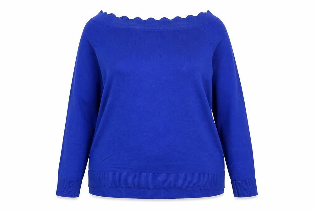Front view of madison women’s blue jumper, size XL