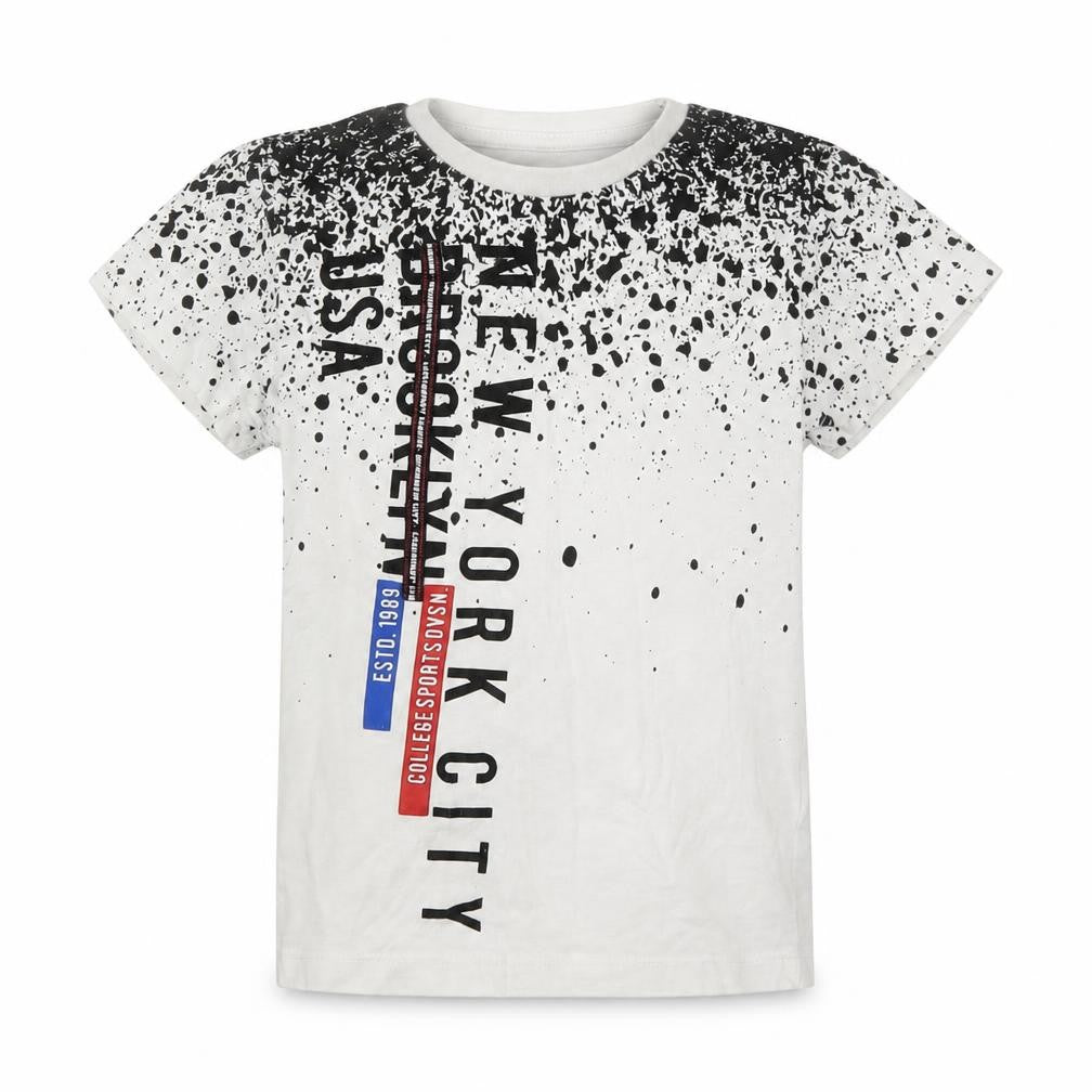 Front view of boys’ boys grey basic t-shirt, size 4, years