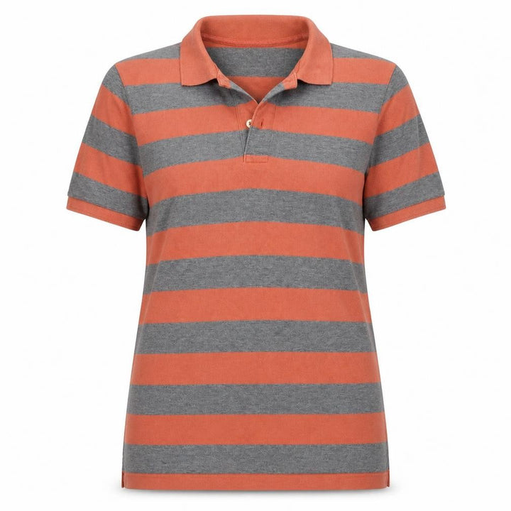 Gap Womens Orange Striped Basic Polo Size M
