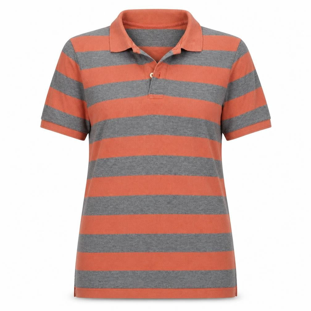 Gap Womens Orange Striped  Basic Polo Size M