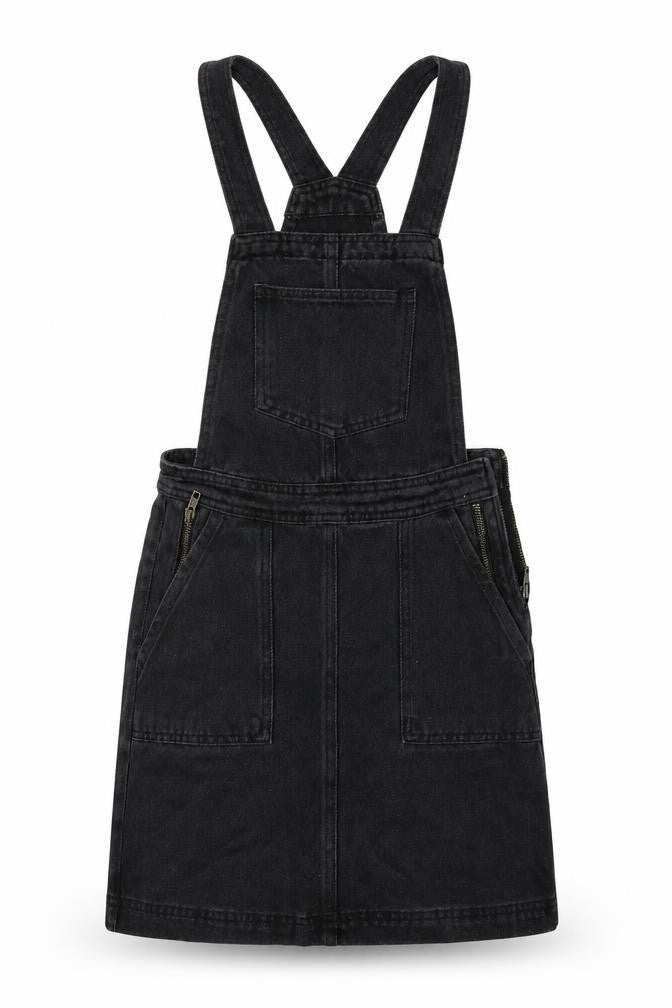 Denim & Co. Womens Black   Dungaree One-Piece Size 4 L27 in