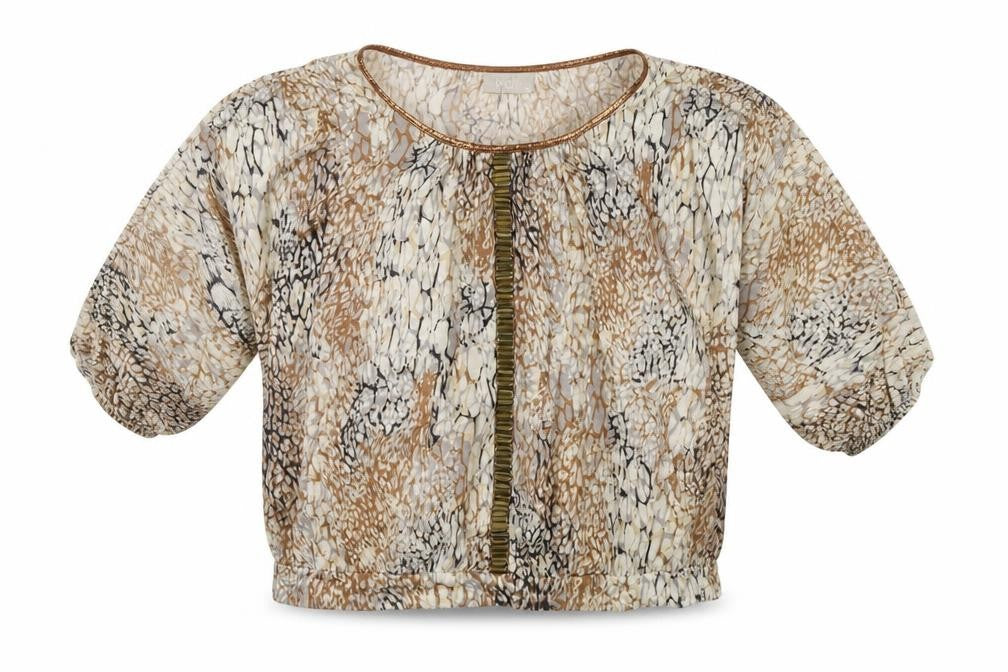 Front view of Wallis women’s beige floral basic t-shirt, size M
