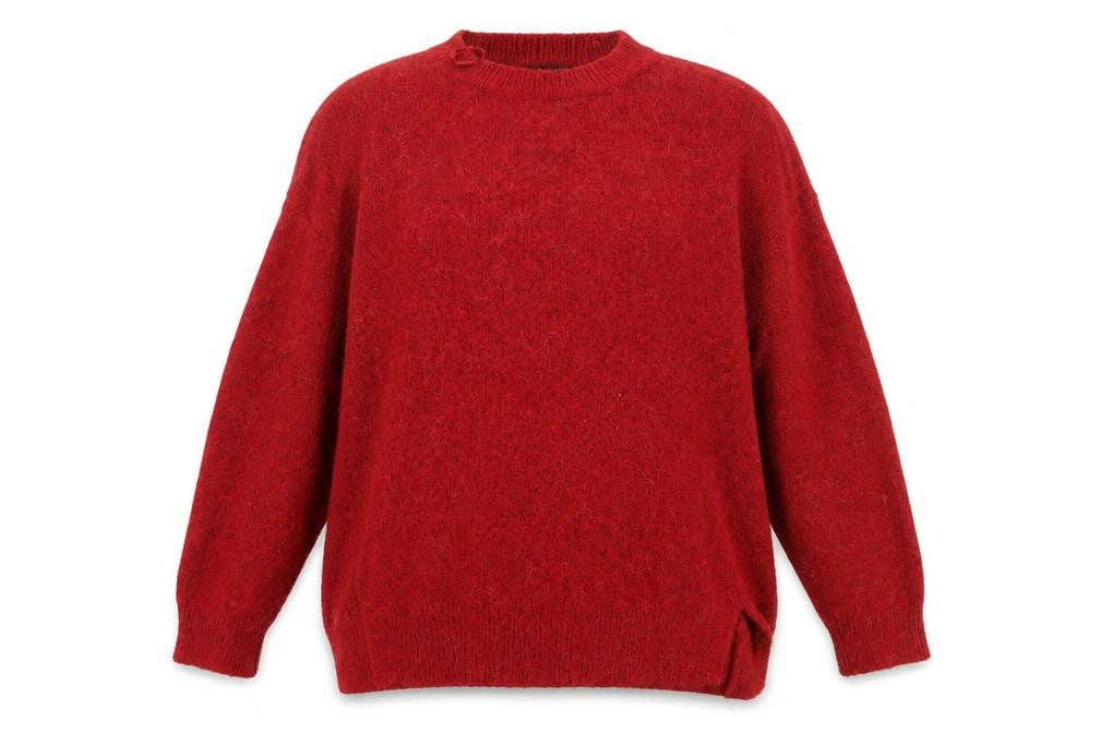 Front view of New Look women’s red knit jumper, size M