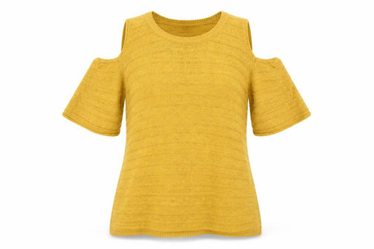 Front view of Papaya women’s yellow knit jumper, size UK 12