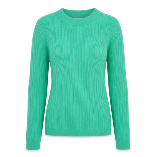 Front view of ASOS women’s green knit jumper, size UK 8
