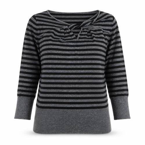 Debenhams Womens Grey Striped  Pullover Jumper Size 12