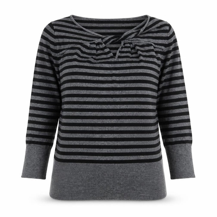 Debenhams Womens Grey Striped  Pullover Jumper Size 12