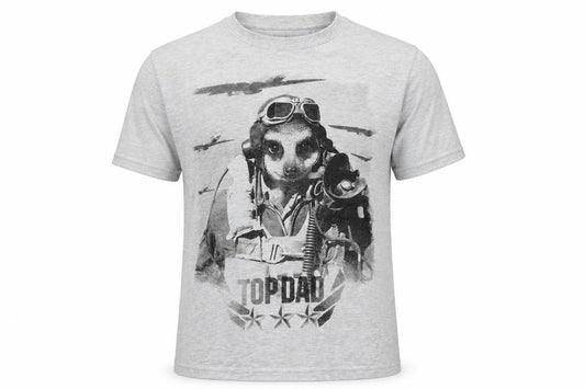 Front view of Atlantic Bay men’s grey t-shirt, size M