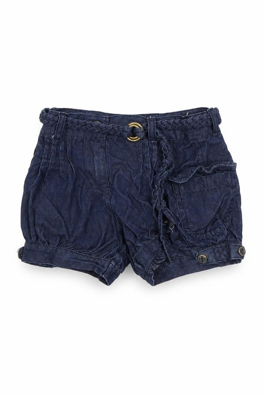 Front view of Girl 2 Girl girls’ blue cargo shorts, size 3, years