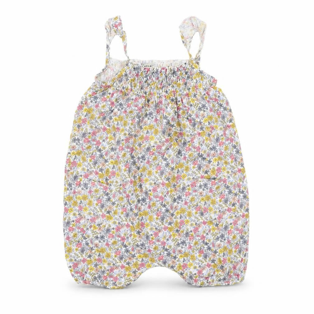Front view of Next girls’ white floral playsuit one-piece, size 2, years