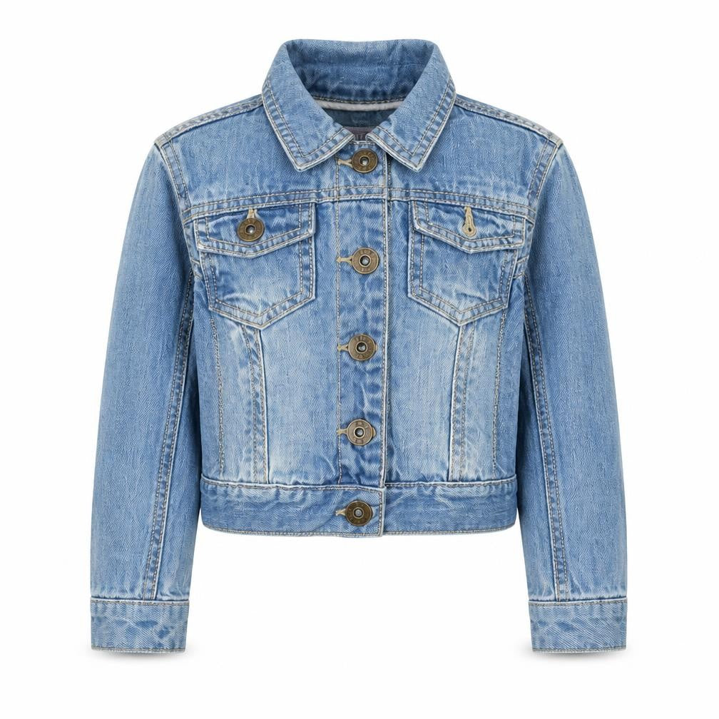 Front view of Preworn girls’ blue jacket, size 2, years