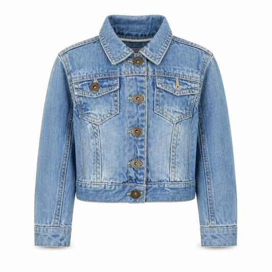 Front view of Preworn girls’ blue jacket, size 2, years