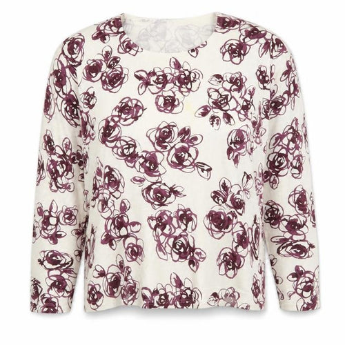 eatsex Womens White Floral  Pullover Jumper Size 18