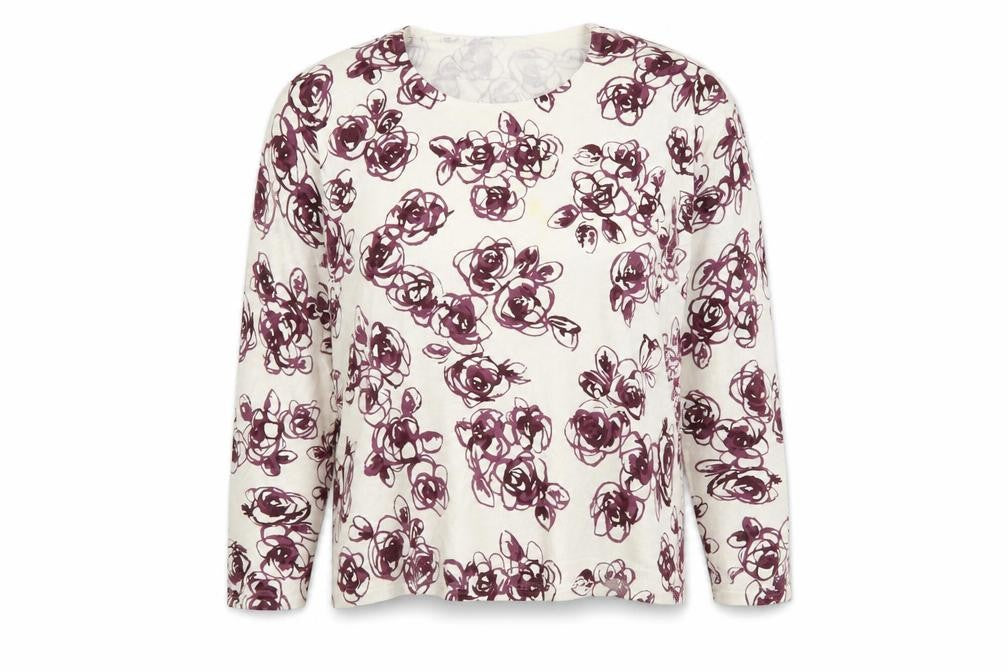 eatsex Womens White Floral  Pullover Jumper Size 18
