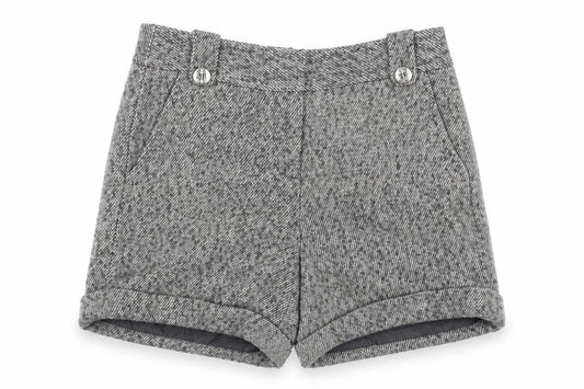 Front view of Princh girls’ white mom shorts, size 14, years