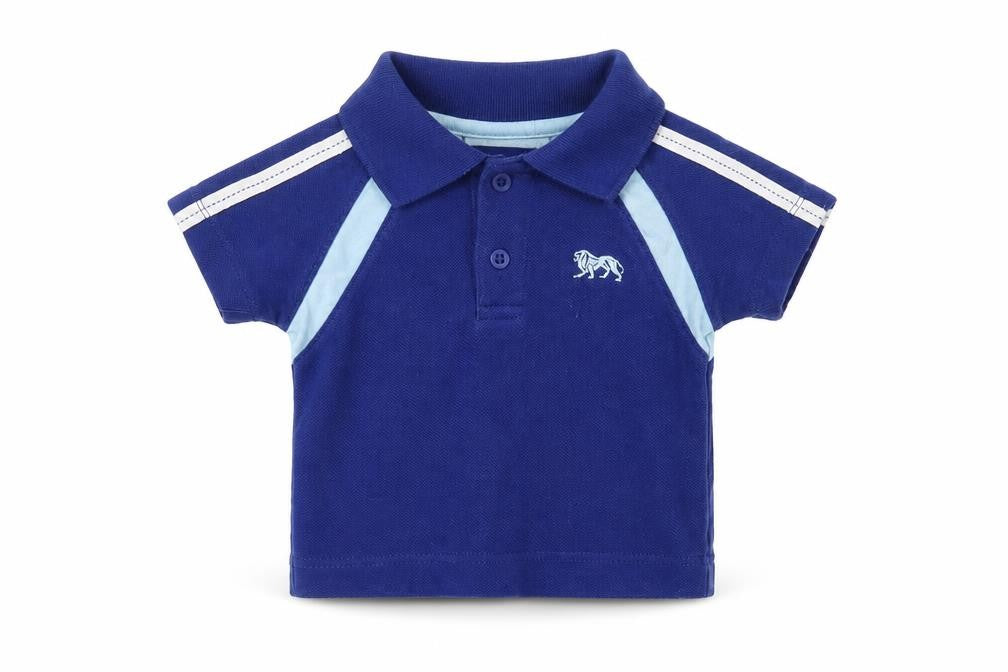 Front view of Lonsdale Baby Blue Basic Polo, size 0-3, Months