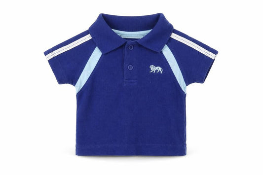 Front view of Lonsdale Baby Blue Basic Polo, size 0-3, Months