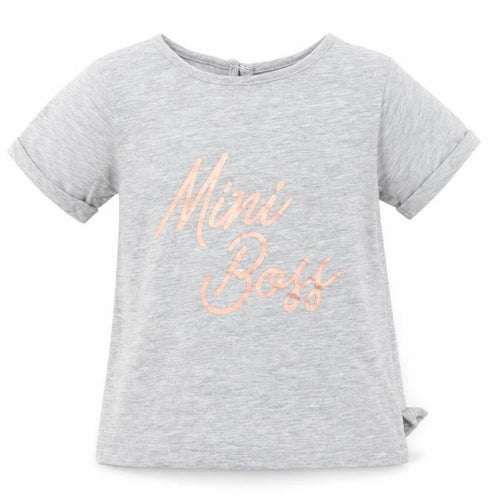 Matalan Girls Grey   Basic T-Shirt Size 18-24 Months  - Mini Boss