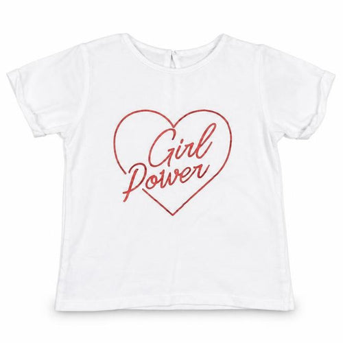 Matalan Girls White   Basic T-Shirt Size 2-3 Years  - girl power