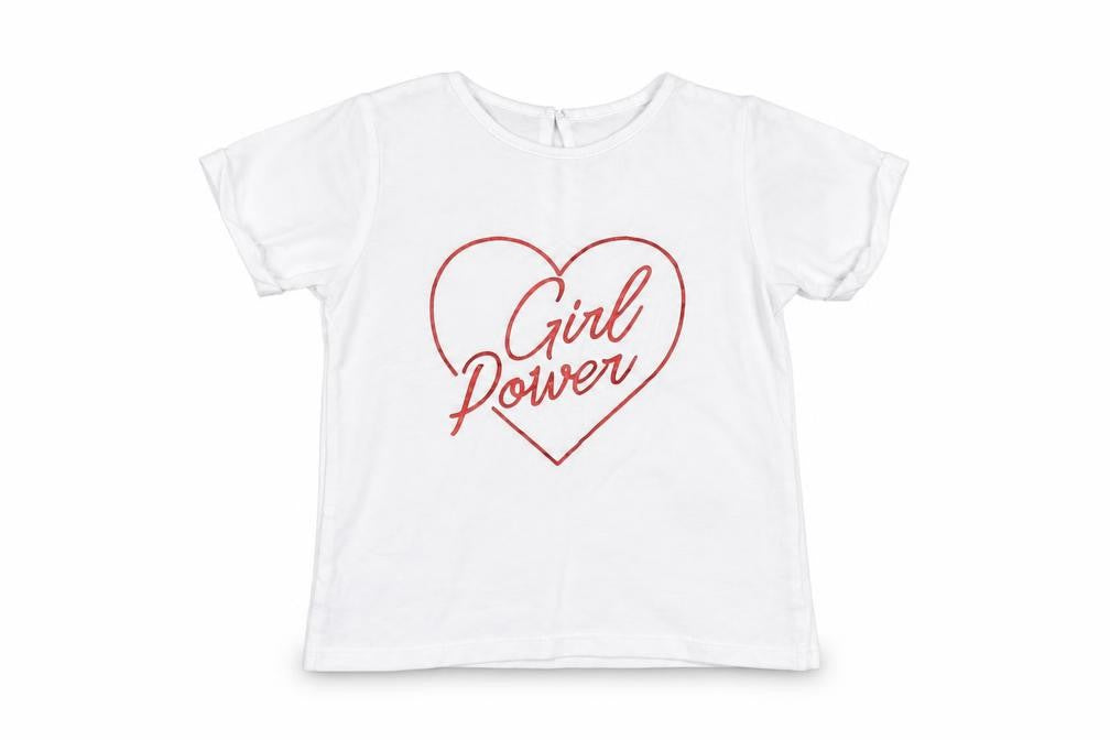 Matalan Girls White   Basic T-Shirt Size 2-3 Years  - girl power