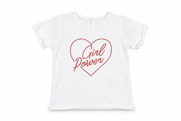 Matalan Girls White Basic T-Shirt Size 2-3 Years - girl power