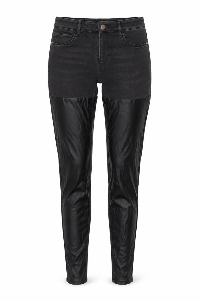 Front view of H&M women’s black skinny jeans, size UK 10, 30-inch leg