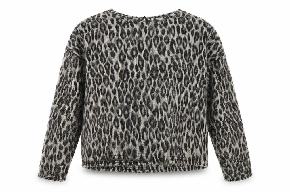 Front view of New Look women’s brown animal print jumper, size M