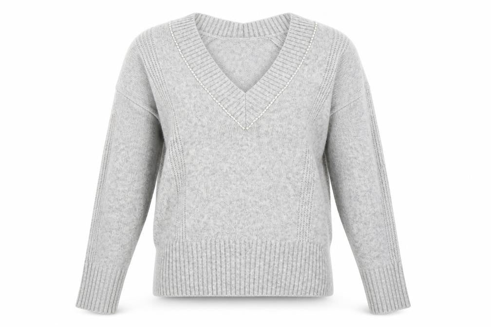 Front view of Next women’s grey knit jumper, size XS