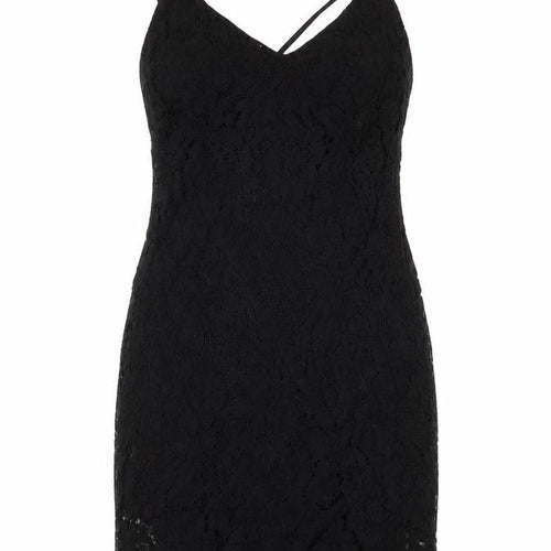 LOVE LIES Womens Black   Mini  Size S  - LACE SHAPED HEM