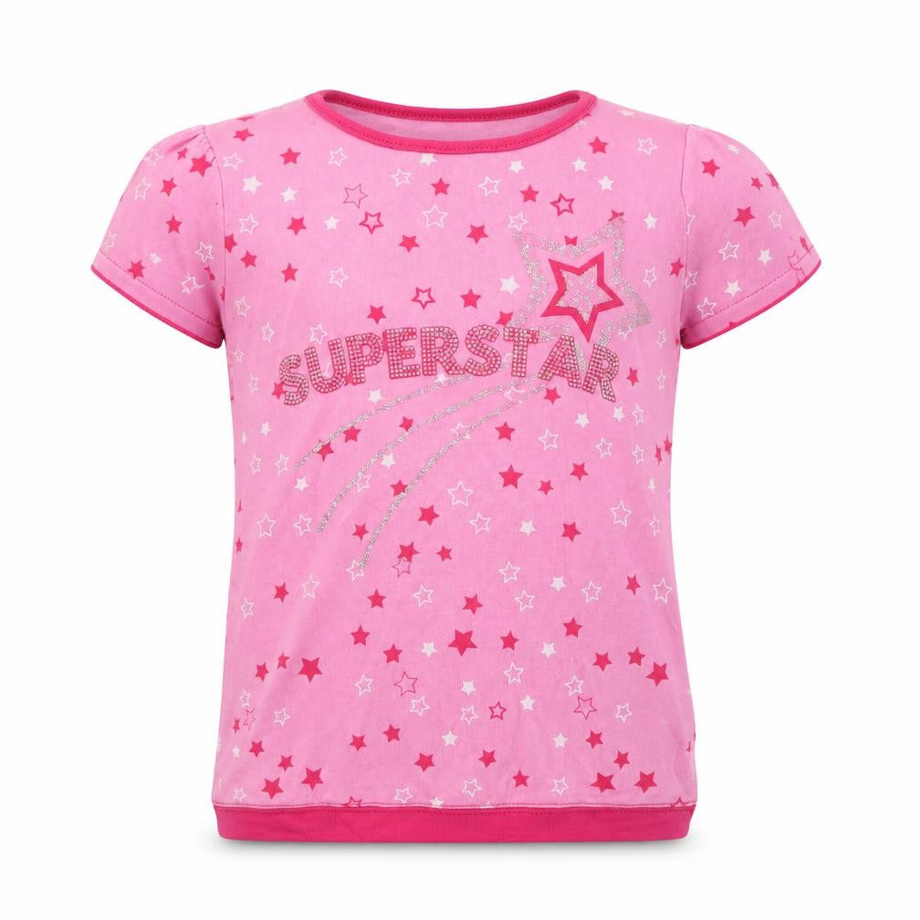 EA Girls Pink  Jersey Basic T-Shirt Size 6-7 Years  - Stars
