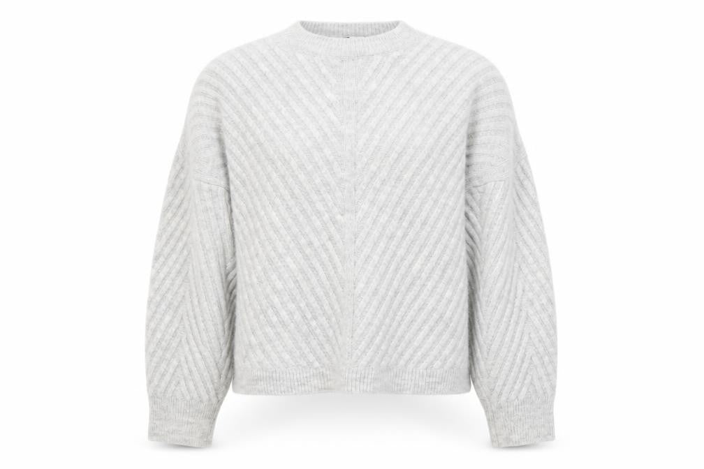 Front view of Topshop women’s grey knit jumper, size S