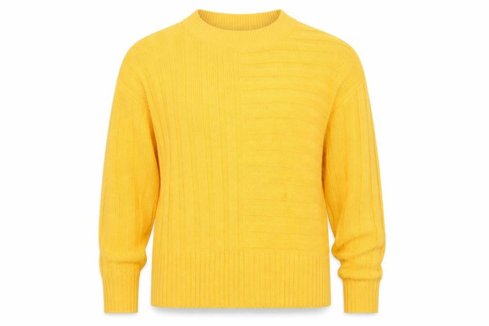 Front view of Tu women’s yellow knit jumper, size UK 10