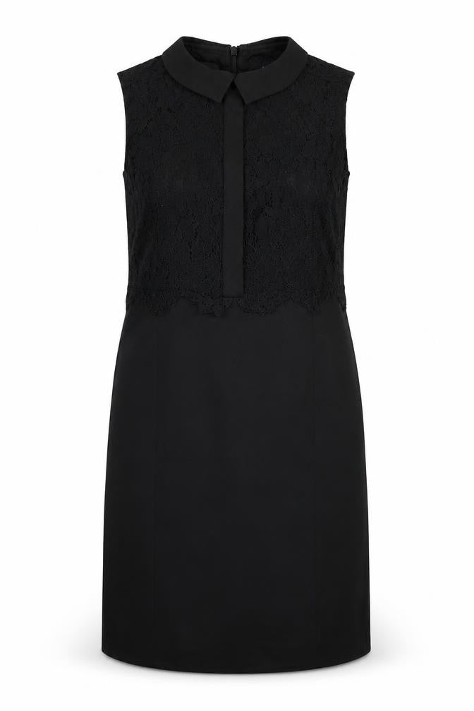 Front view of Next women’s black floral a-line, size UK 10
