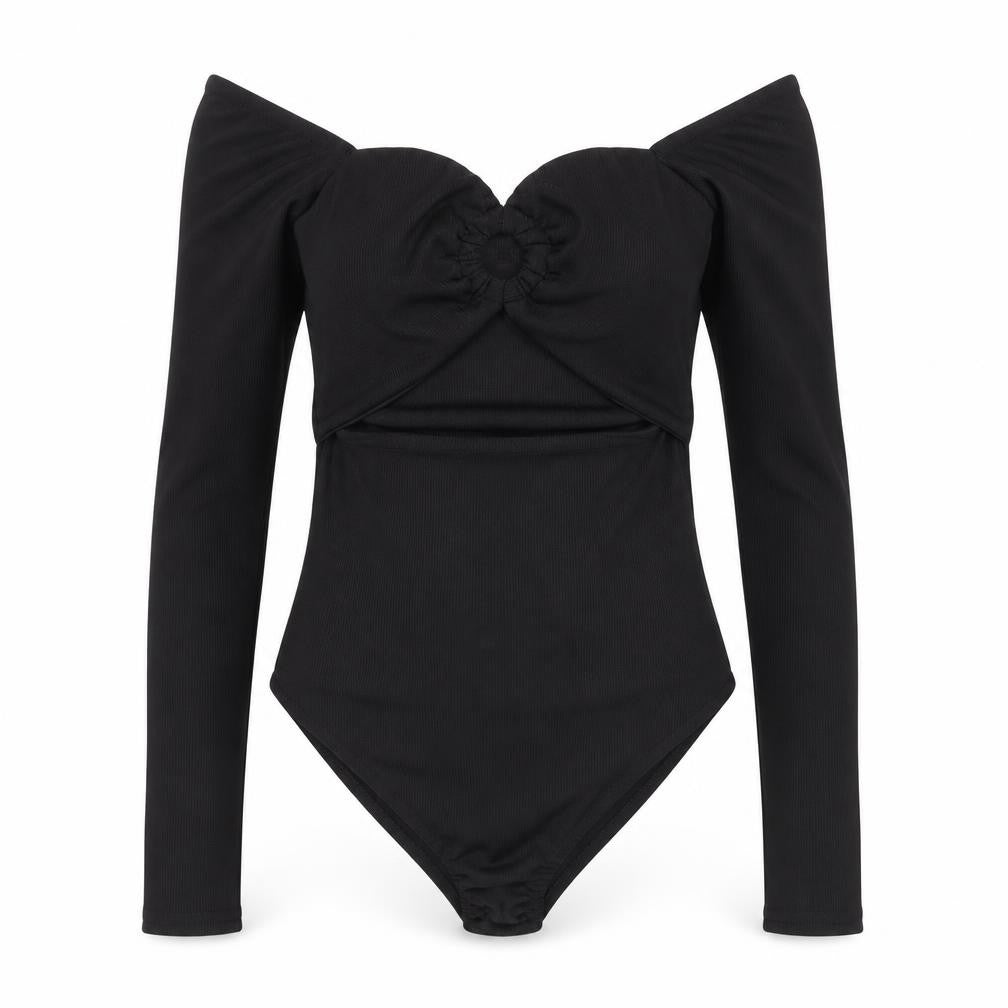 Fashion Union Womens Black   Bodysuit One-Piece Size 10