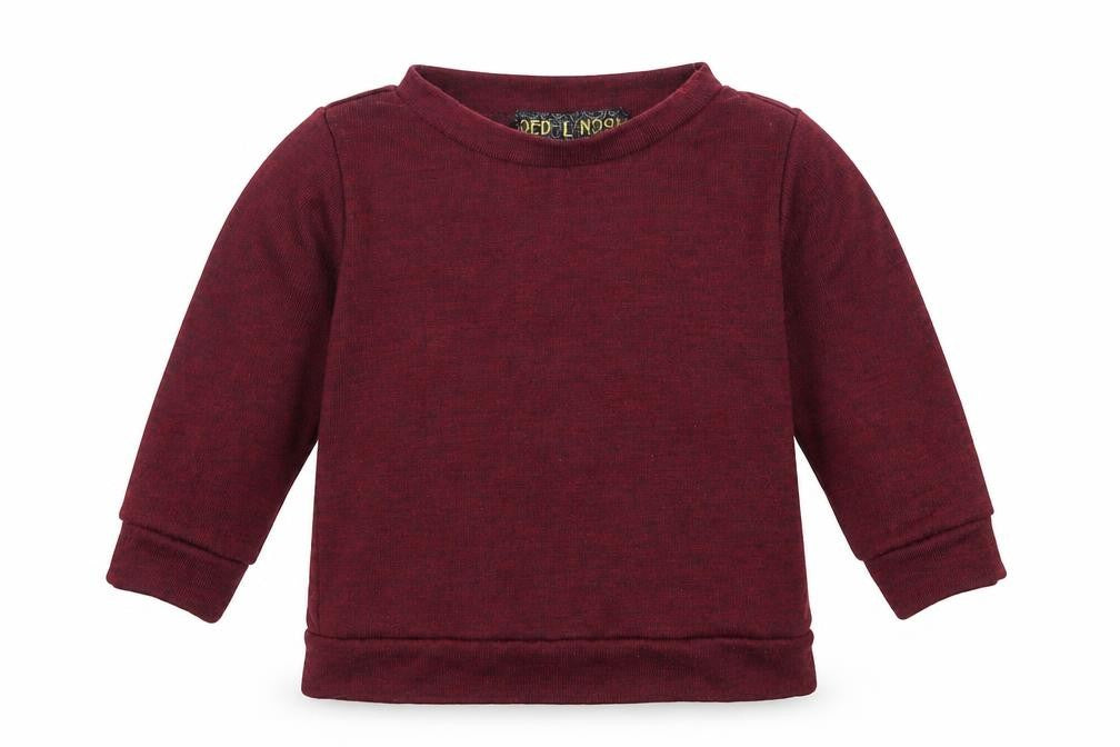 Front view of QED London girls’ red pullover sweatshirt, size 2-3, years