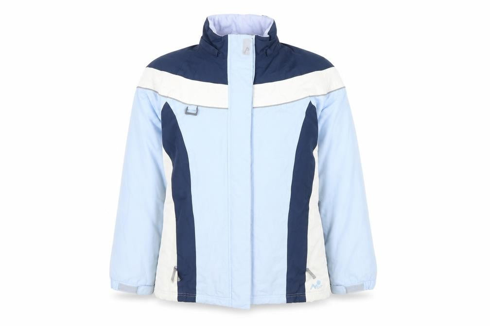 Front view of Next girls’ blue basic coat coat, size 13-14, years