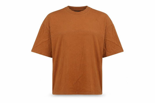Front view of ASOS women’s orange basic t-shirt, size L