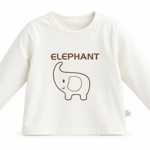 Botai Boys Ivory Animal Print  Pullover T-Shirt One Size  - Elephant