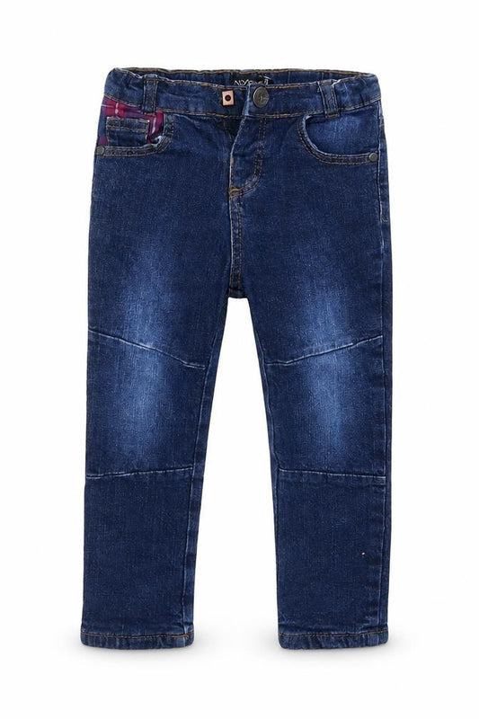 Front view of Inextenso boys’ blue denim cropped jeans one size l95 cm - waist -20in