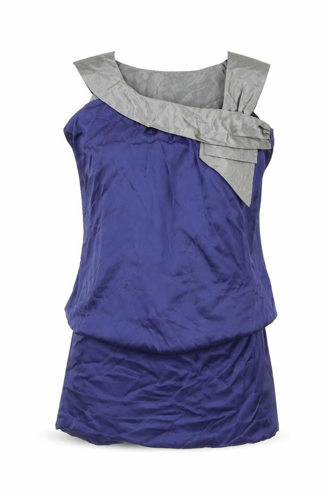 Ever-Pretty Womens Blue   Fit & Flare  Size 12  - bow neck detail