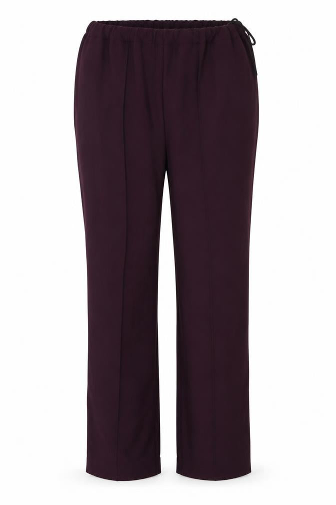 Front view of Classique women’s purple trousers, size UK 14, 25-inch leg
