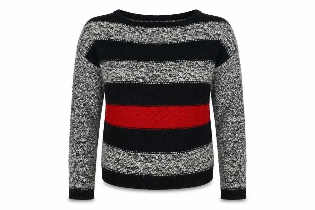 New Look  Womens Grey Striped  Pullover Jumper Size S