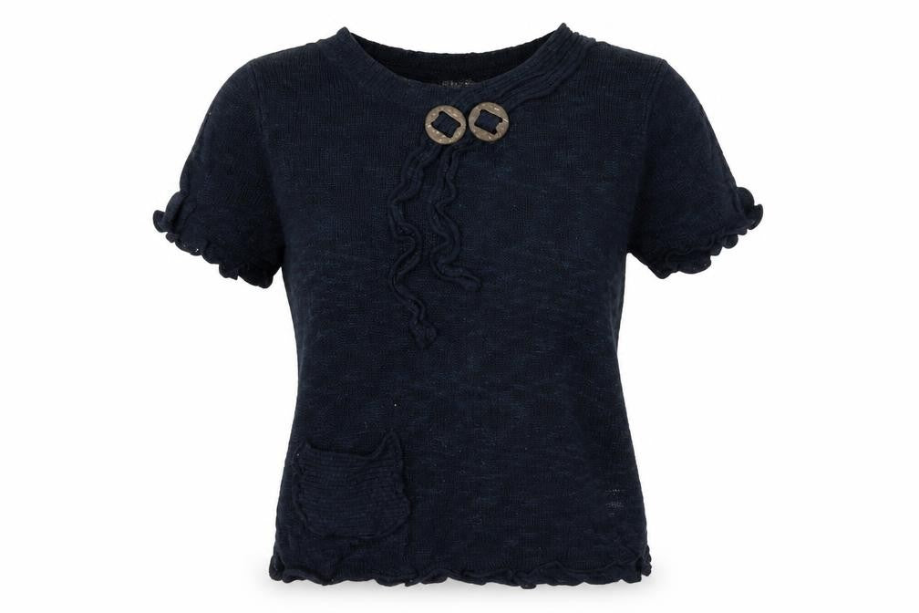 Front view of cashmia women’s blue jumper, size S