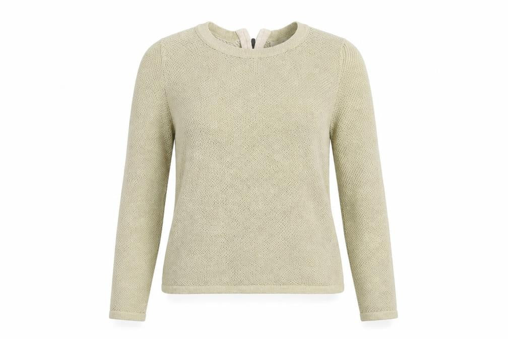 Front view of Next women’s gold knit jumper, size UK 6