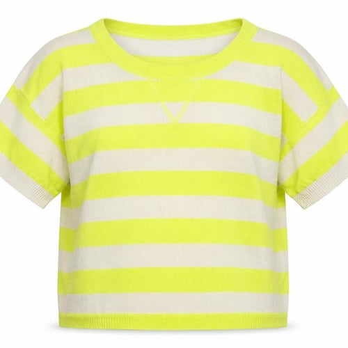 Mango Womens Yellow Striped Knit Pullover Jumper Size S