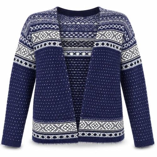 Damart Womens Blue Striped Knit Cardigan Jumper Size 10