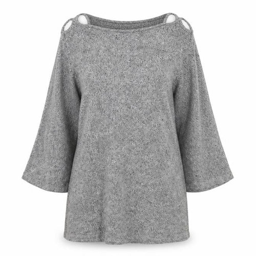 Pull&Bear Womens Grey   Pullover Jumper Size S  - Open Shoulder