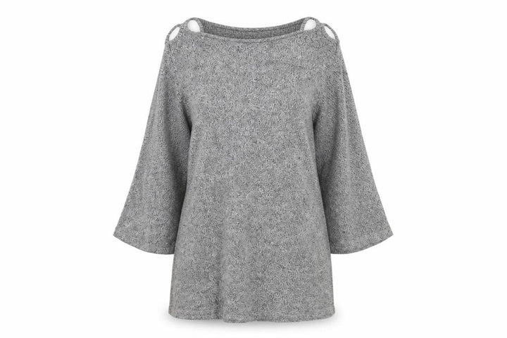Pull&Bear Womens Grey Pullover Jumper Size S - Open Shoulder