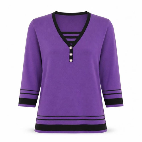 Casamia  Womens Purple  Knit Pullover Jumper Size S