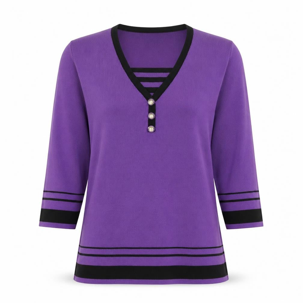 Casamia  Womens Purple  Knit Pullover Jumper Size S
